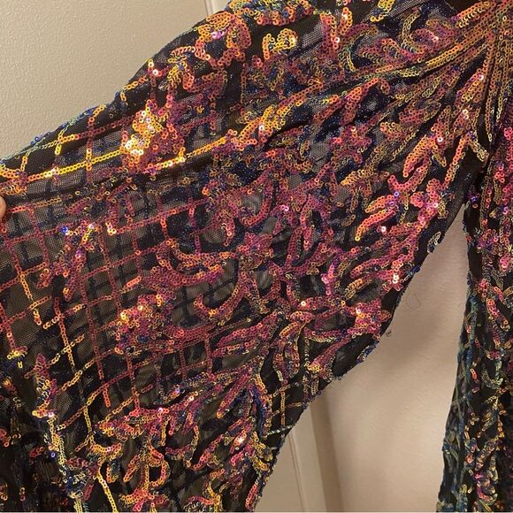 Revolution 10th House Dance Costume sequin
Feather jumpsuit ZODIAC TH25241 MA - Picture 4 of 14